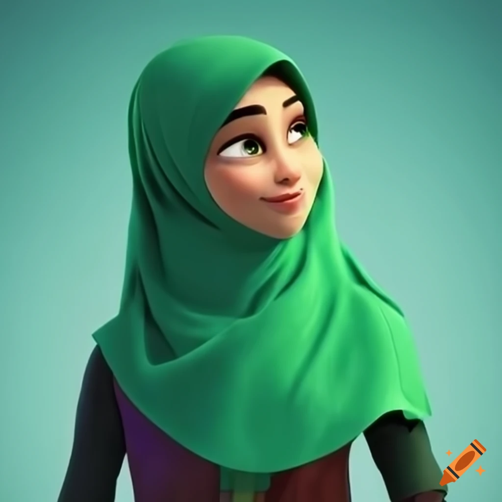 woman wearing green hijab having a conversation
