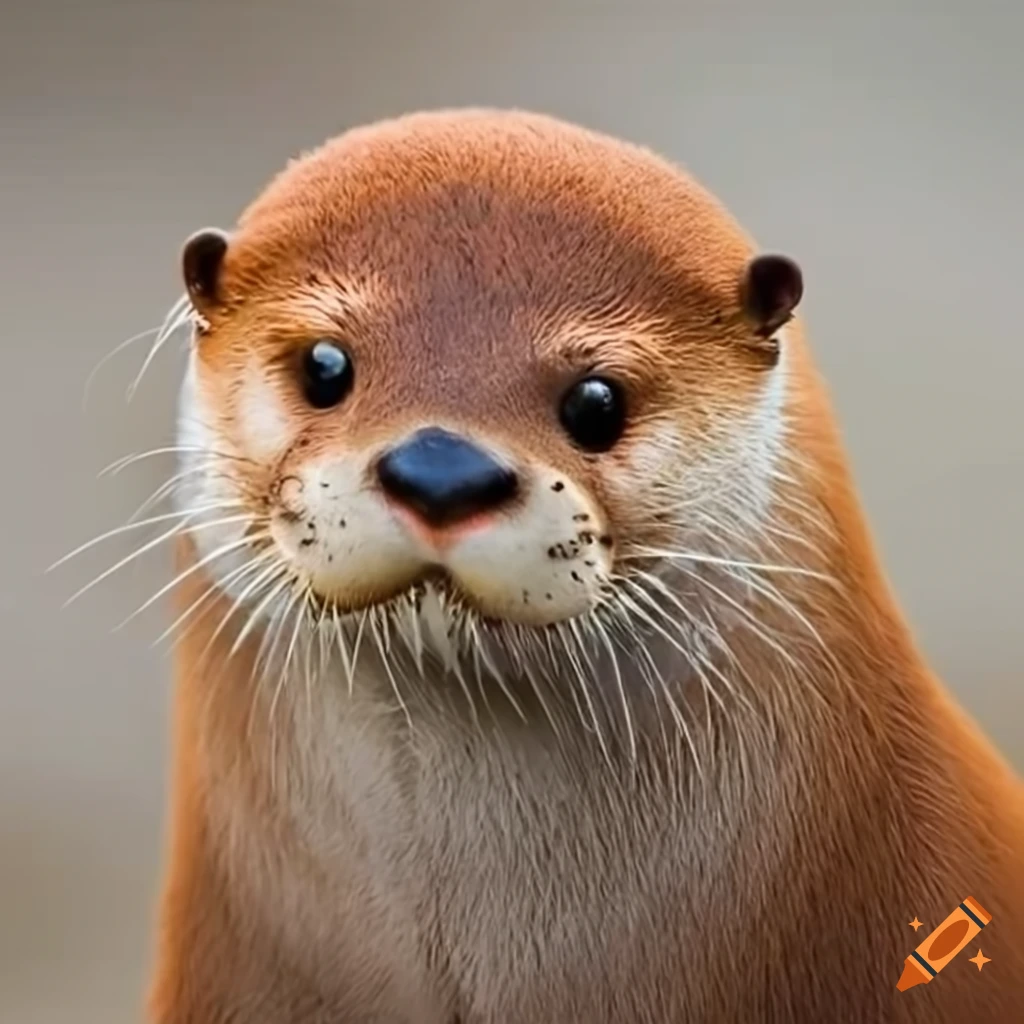 adorable otter with orange fur