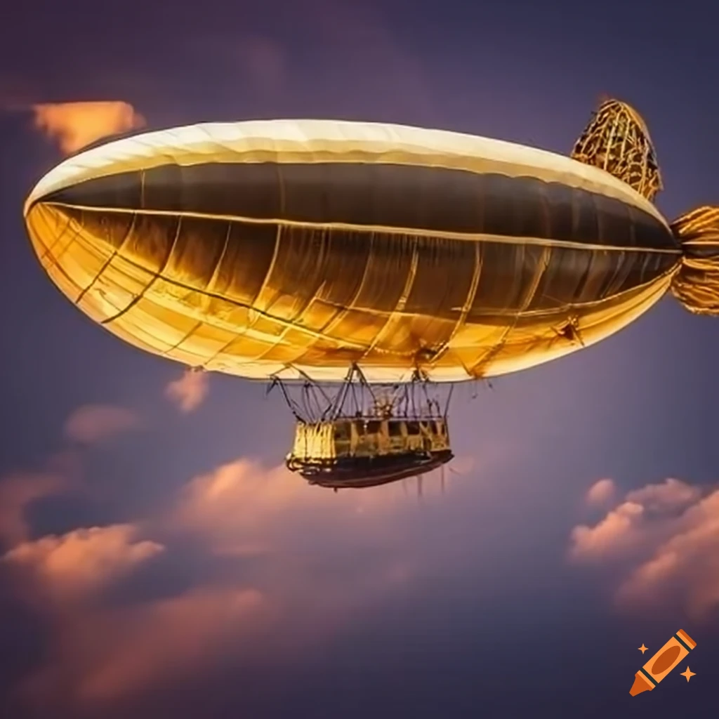 luxurious golden airship
