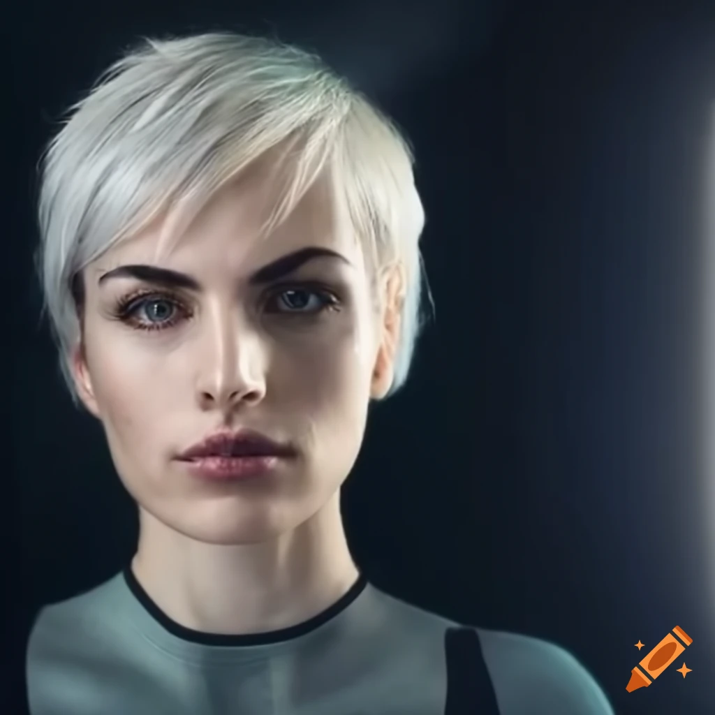 futuristic fashion of a strong woman on a space station