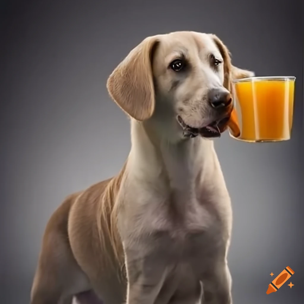 Dog selling juice