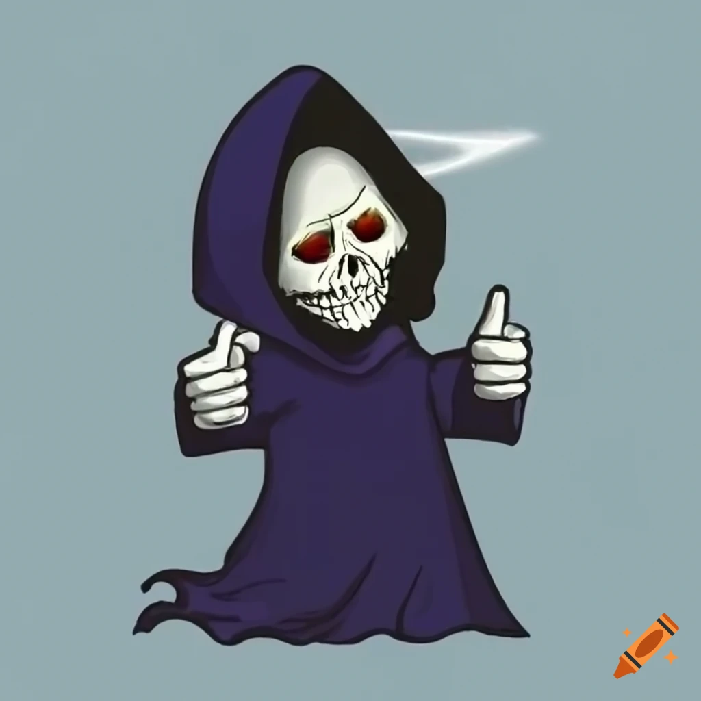 Humorous depiction of the grim reaper on Craiyon