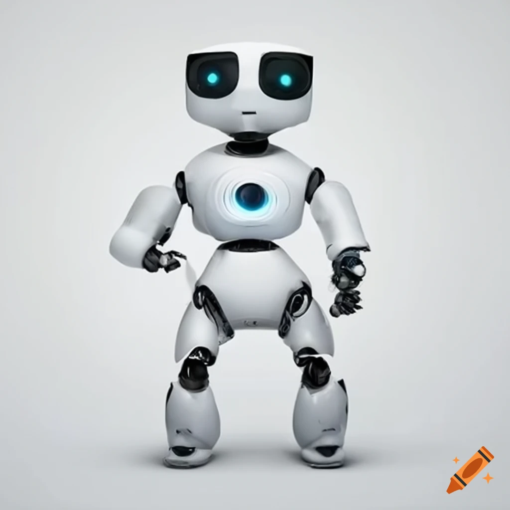 white robot dancing and flying