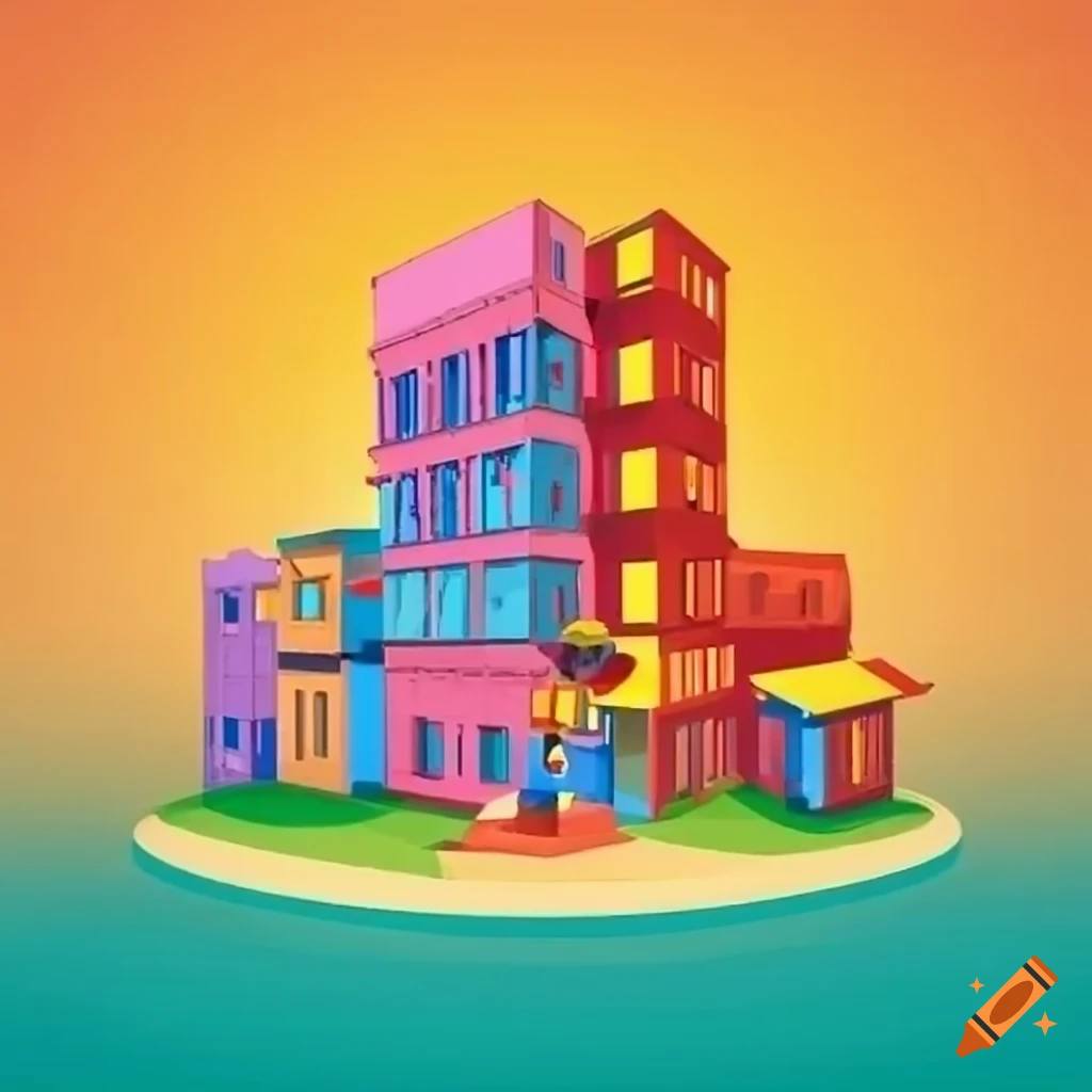 Image of a game server building on craiyon