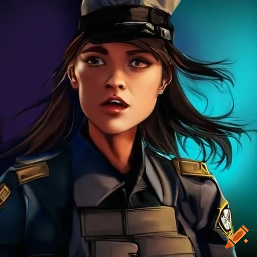 Portrait of a determined young female police officer