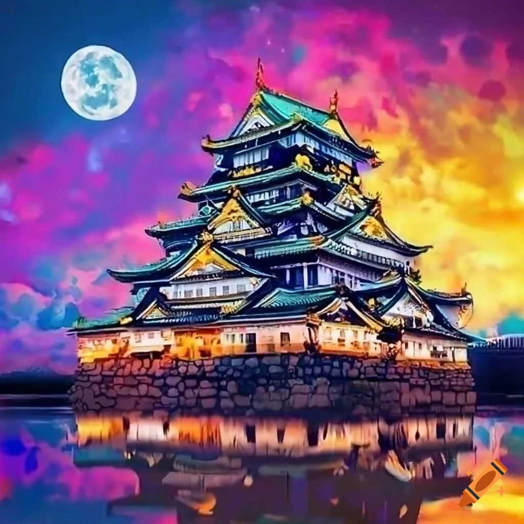 osaka-castle-illuminated-in-a-starry-night-sky-on-craiyon