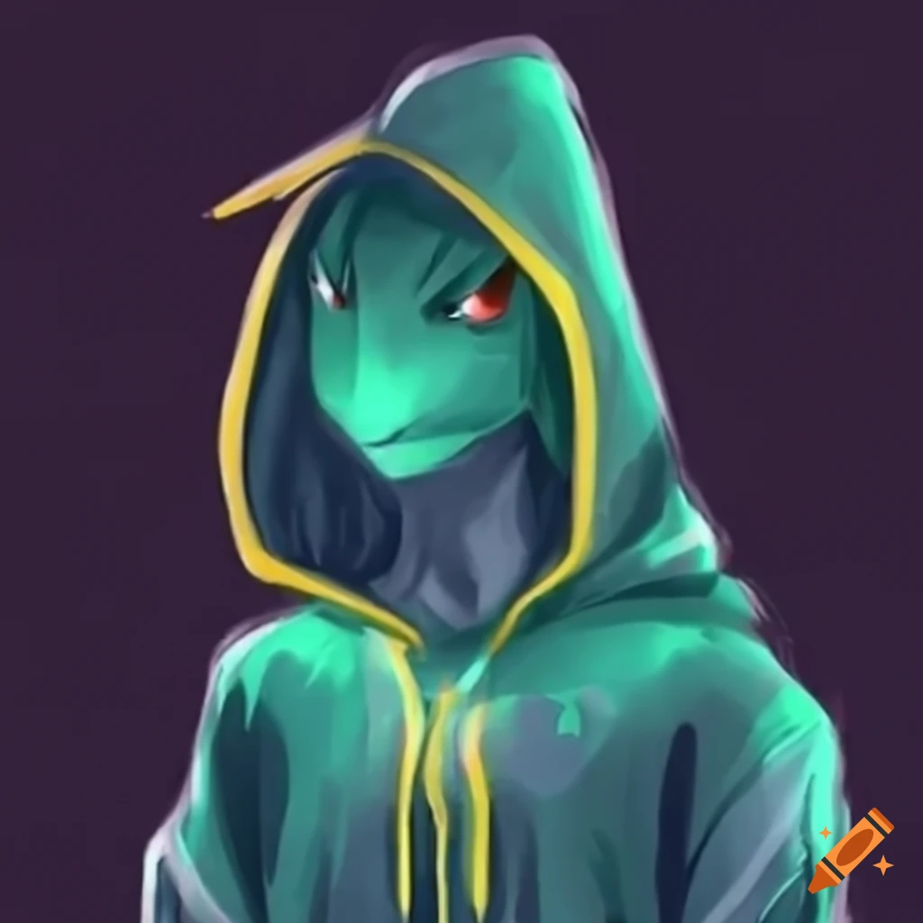 Rayquaza wearing a hoodie