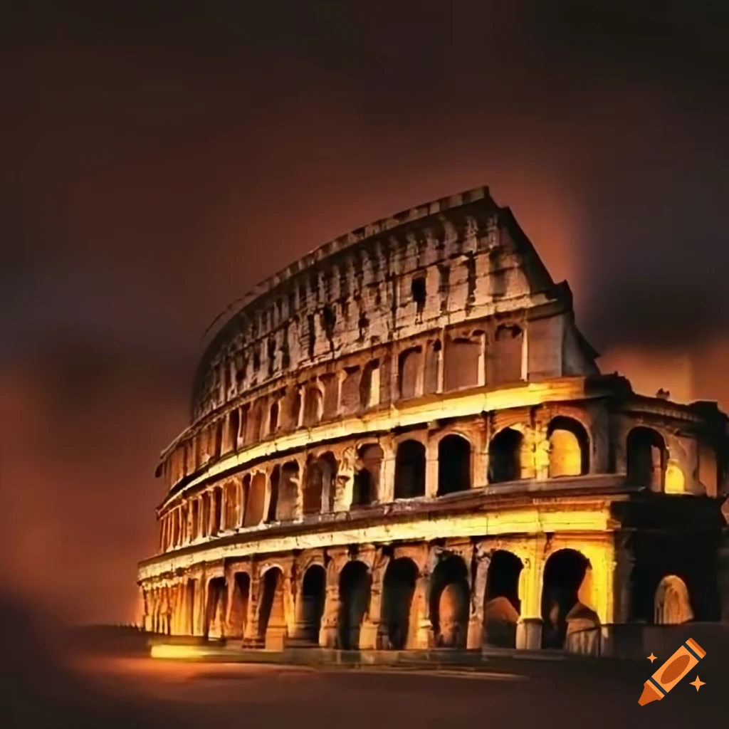 Ultra realistic illustration of the colosseum with cesar on Craiyon
