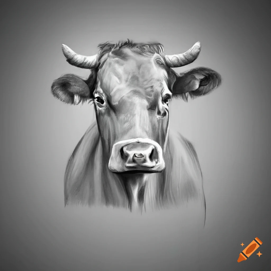 Funny Mammal Animal Farm Cow Drawing Illustration PNG Sketch Image –  VinaFrog