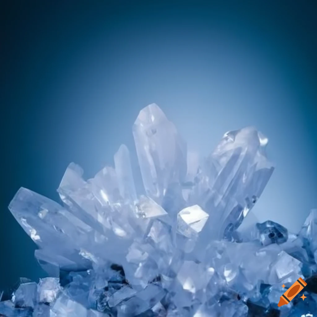 White crystals on blue background on Craiyon