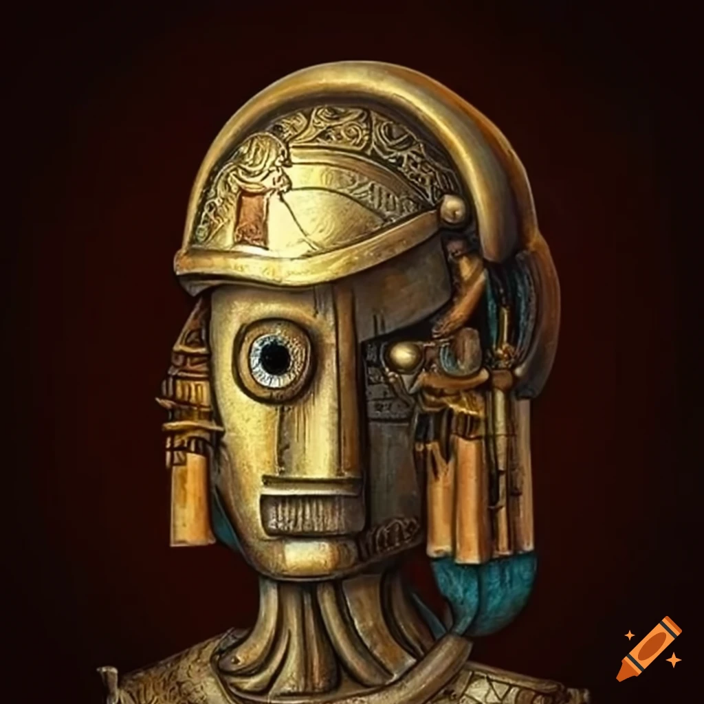 Bronze ancient greek automaton robot on Craiyon