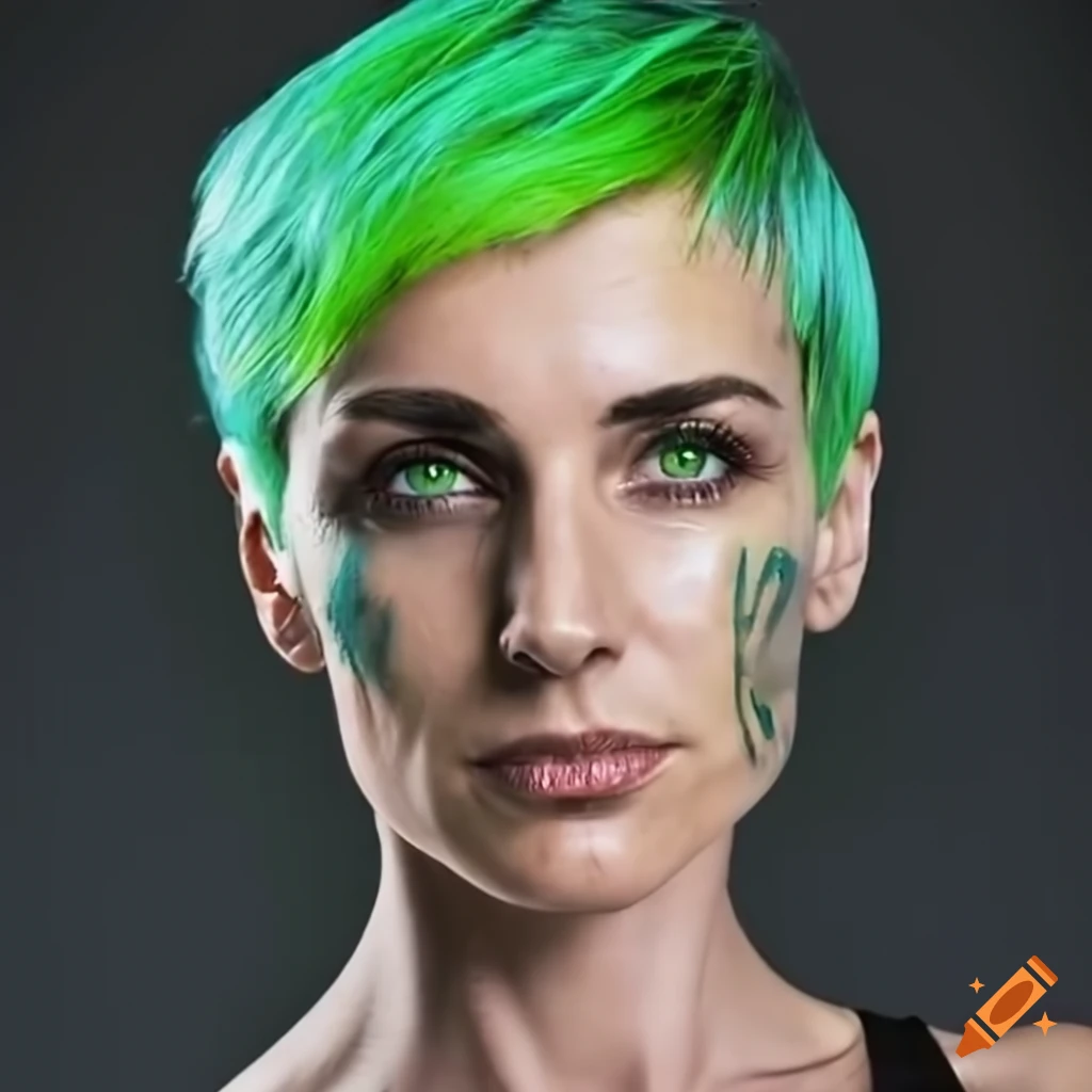 Portrait Of A Futuristic Woman With Green Hair And Green Eyes On Craiyon portrait-of-a-futuristic-woman-with-green-hair-and-green-eyes-on-craiyon