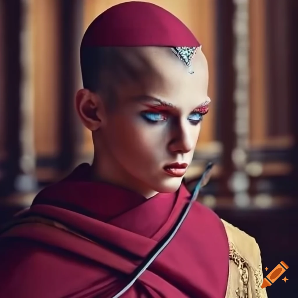 couture fashion with three monks