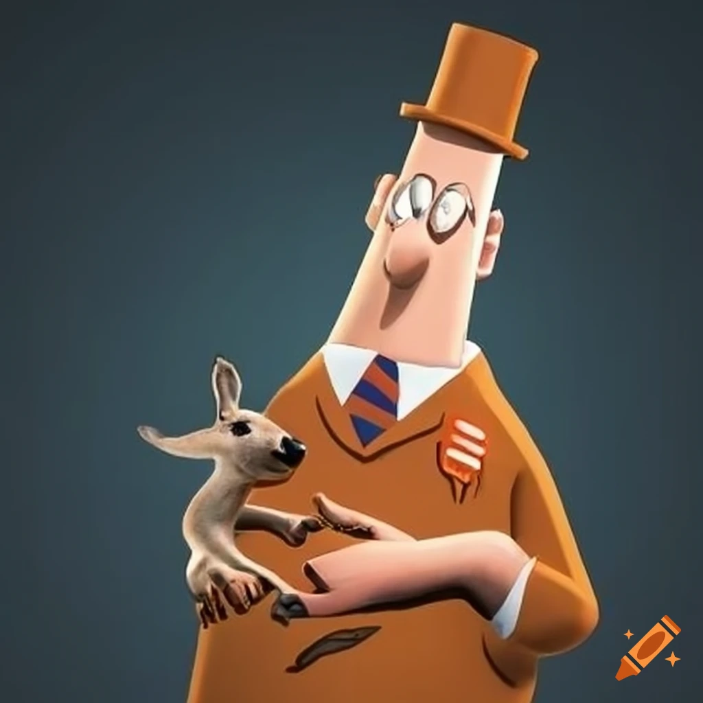 satirical image of Dilbert blended with a kangaroo