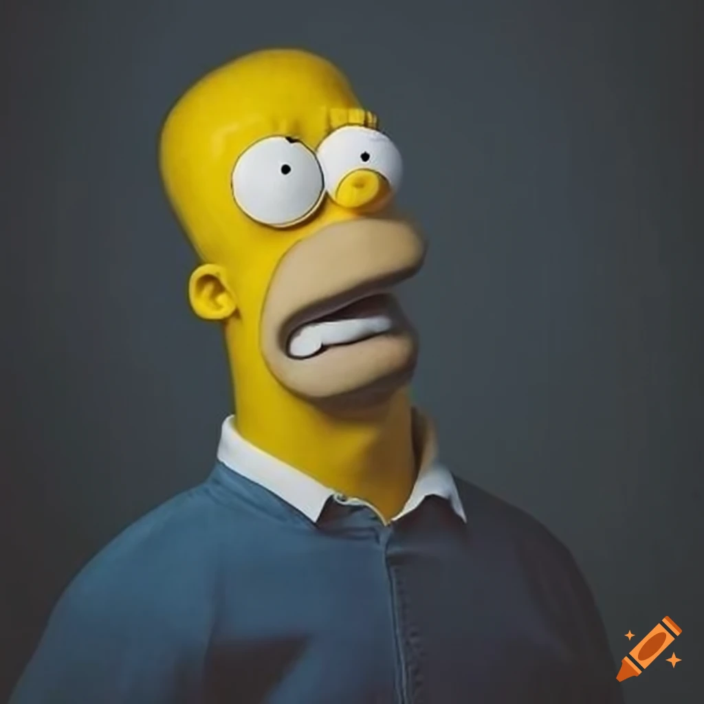 Portrait of yellow homer simpson