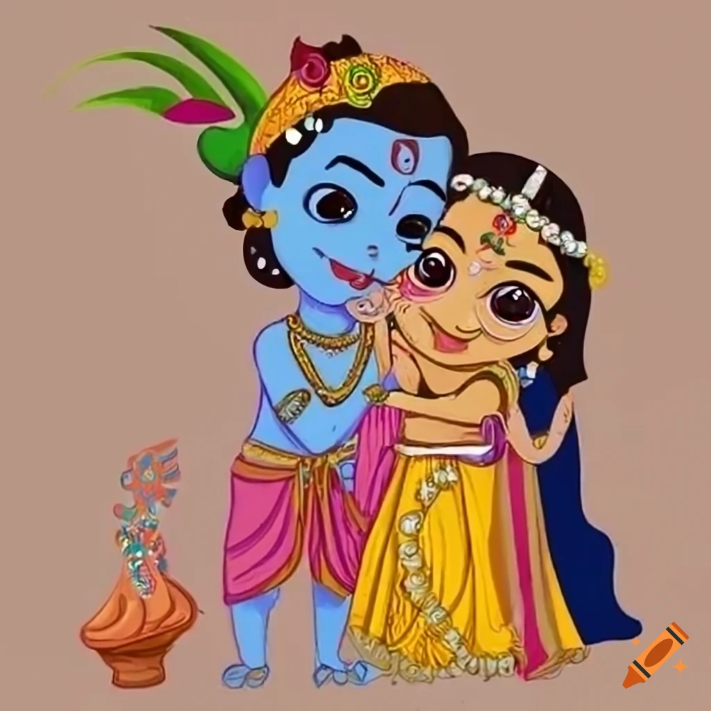 how to draw lord radha krishna for jhulan yatra special,lord radha kriashna  painting,lord krishna, - YouTube