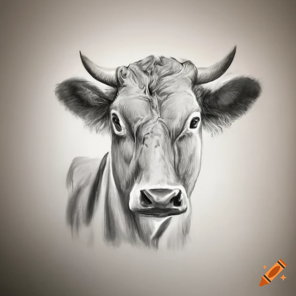 Realistic Pencil Drawing Of A Cow On Craiyon 6947