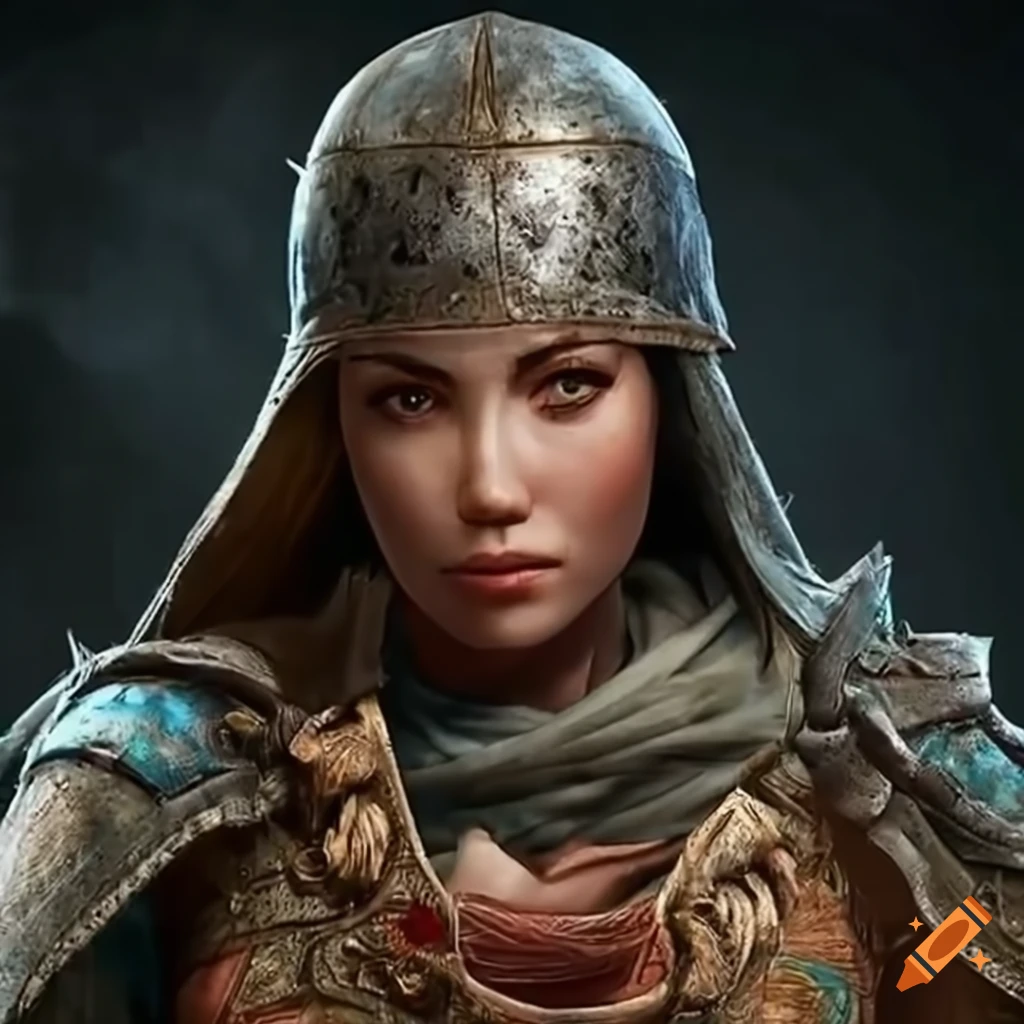 Peacekeeper female character from For Honor game in anime style on Craiyon