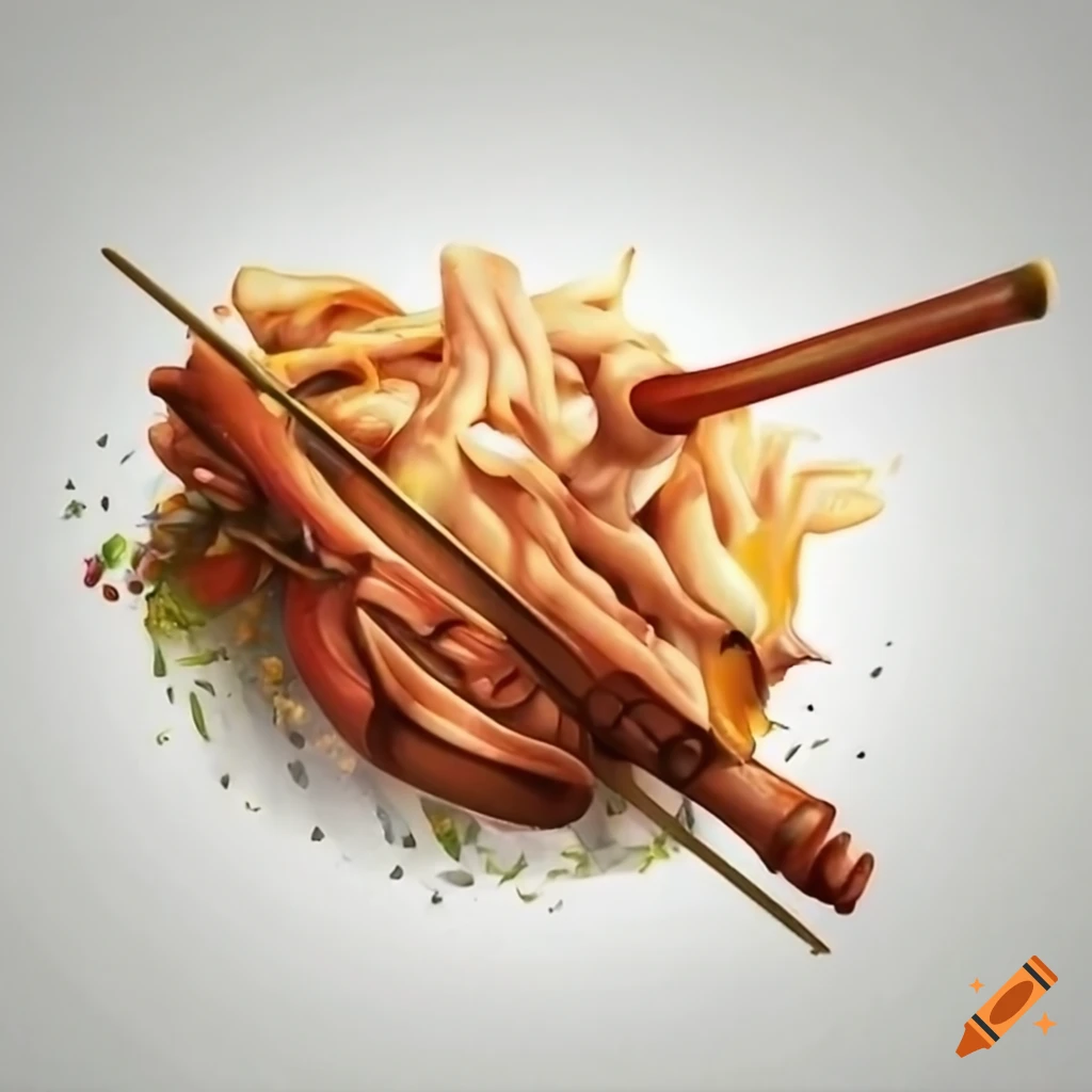 skewering food on a grill