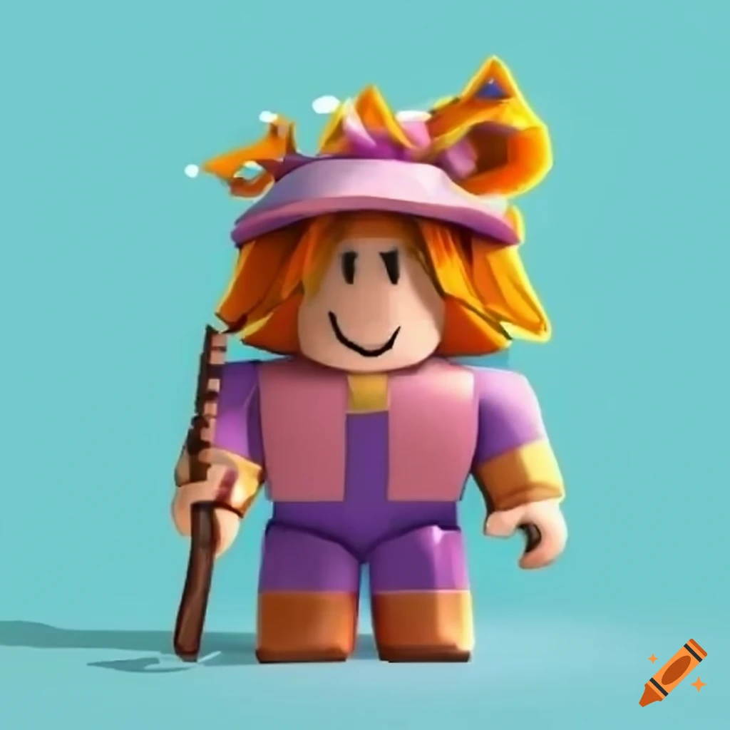 Cartoon style Roblox Character Illustration On Craiyon