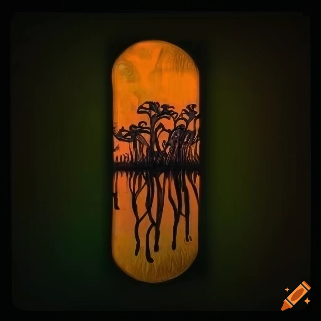 digital artwork of a symmetrical Mangrove stamp