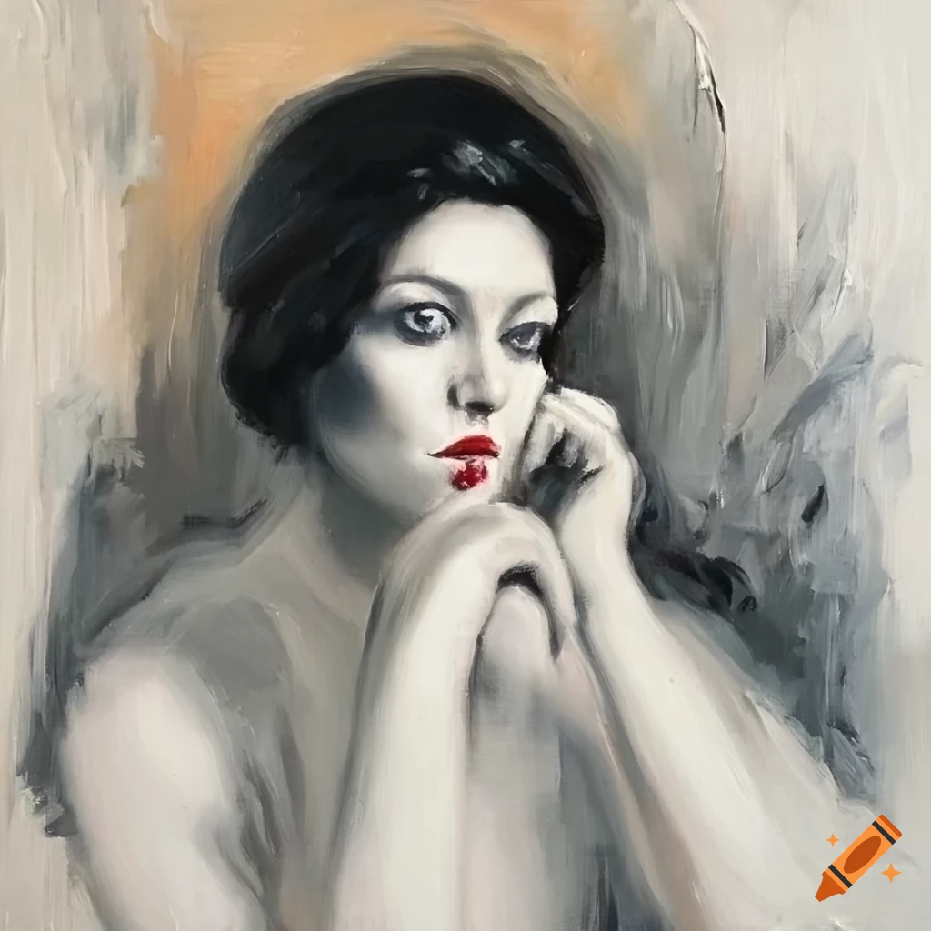 Impressionist oil painting of a stylish woman by candlelight on Craiyon