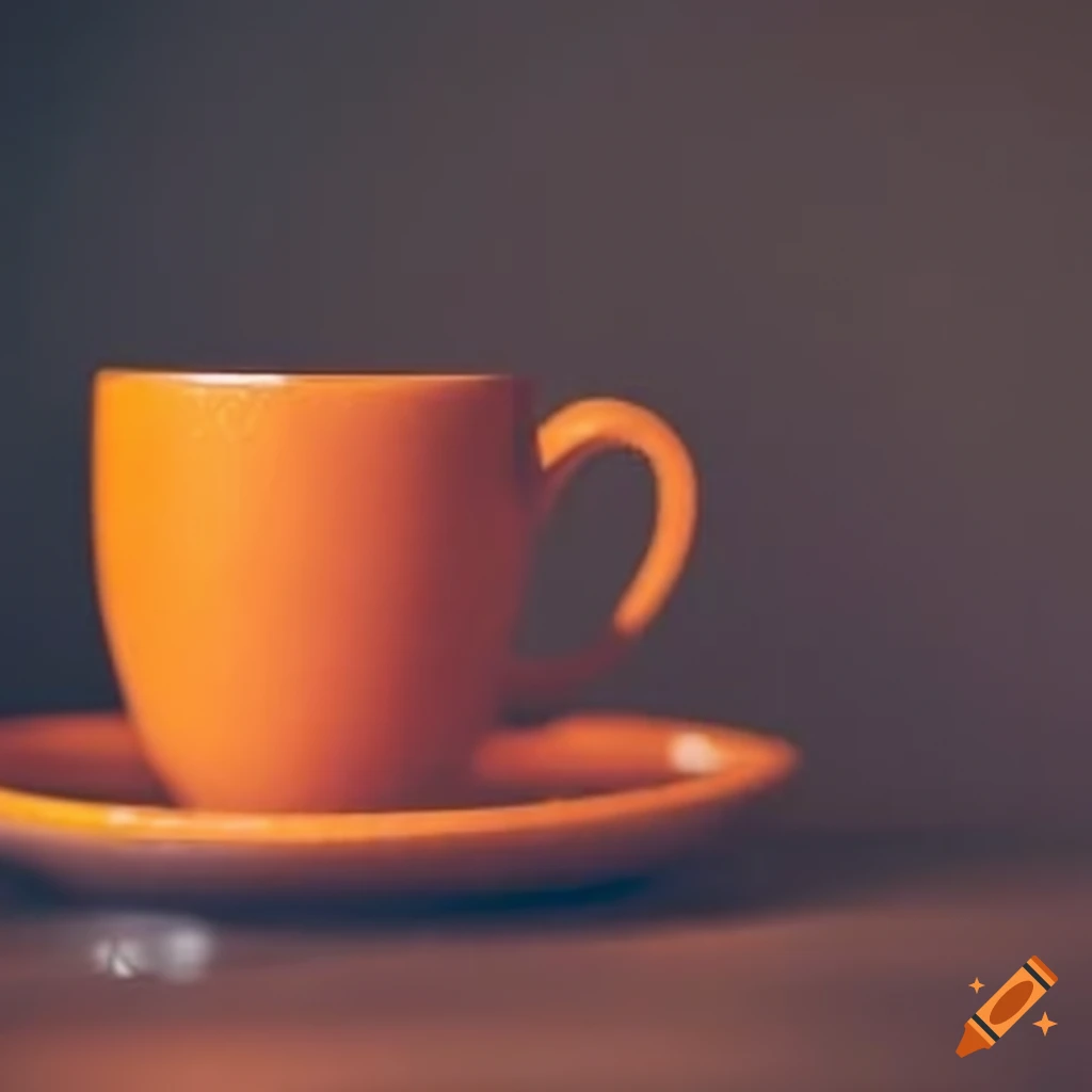 orange cup on a table