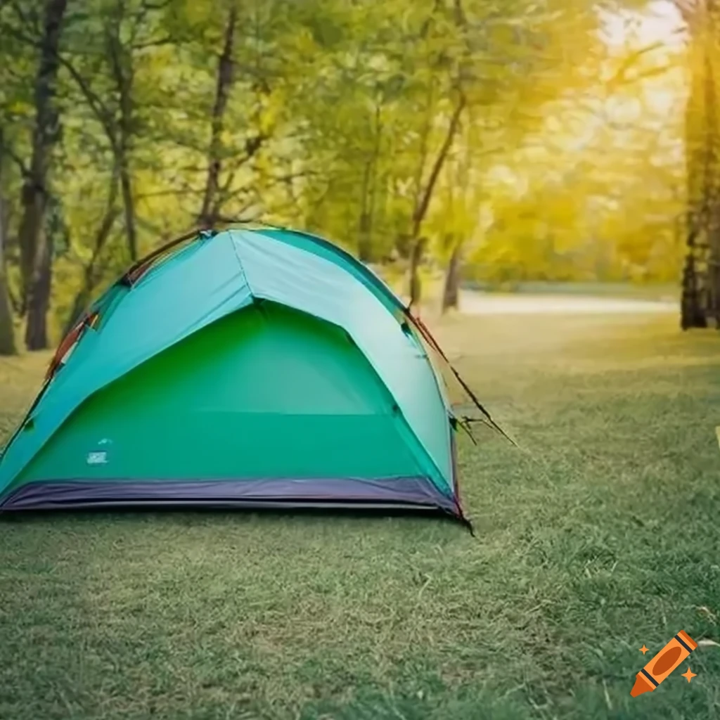 Dark green two-person camping tent