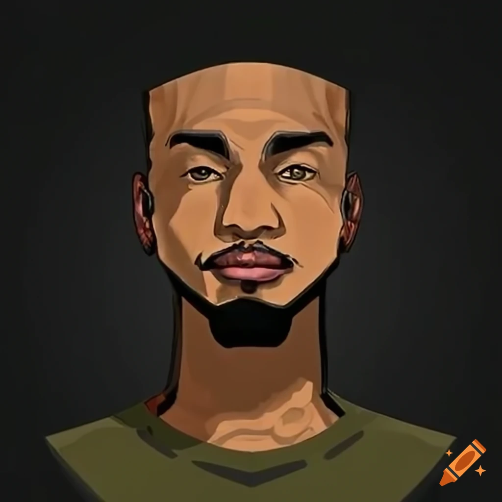 icon of a confident mixed-race gamer with headphones