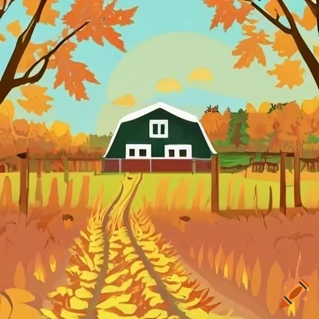 Autumn farm landscape