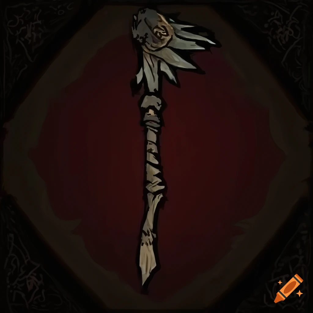 fantasy artwork of a feathered spear