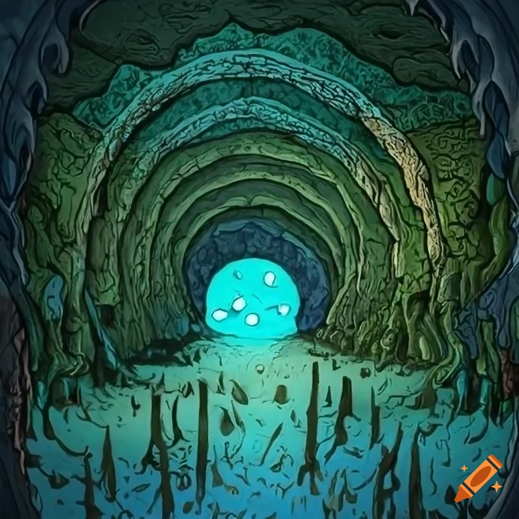 Futuristic artwork with glowing orbs and mushroom forest on Craiyon