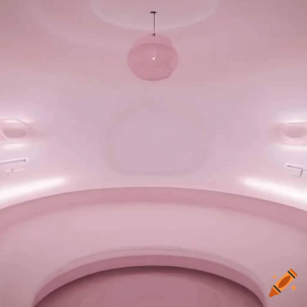 ethereal white Y2k-style room
