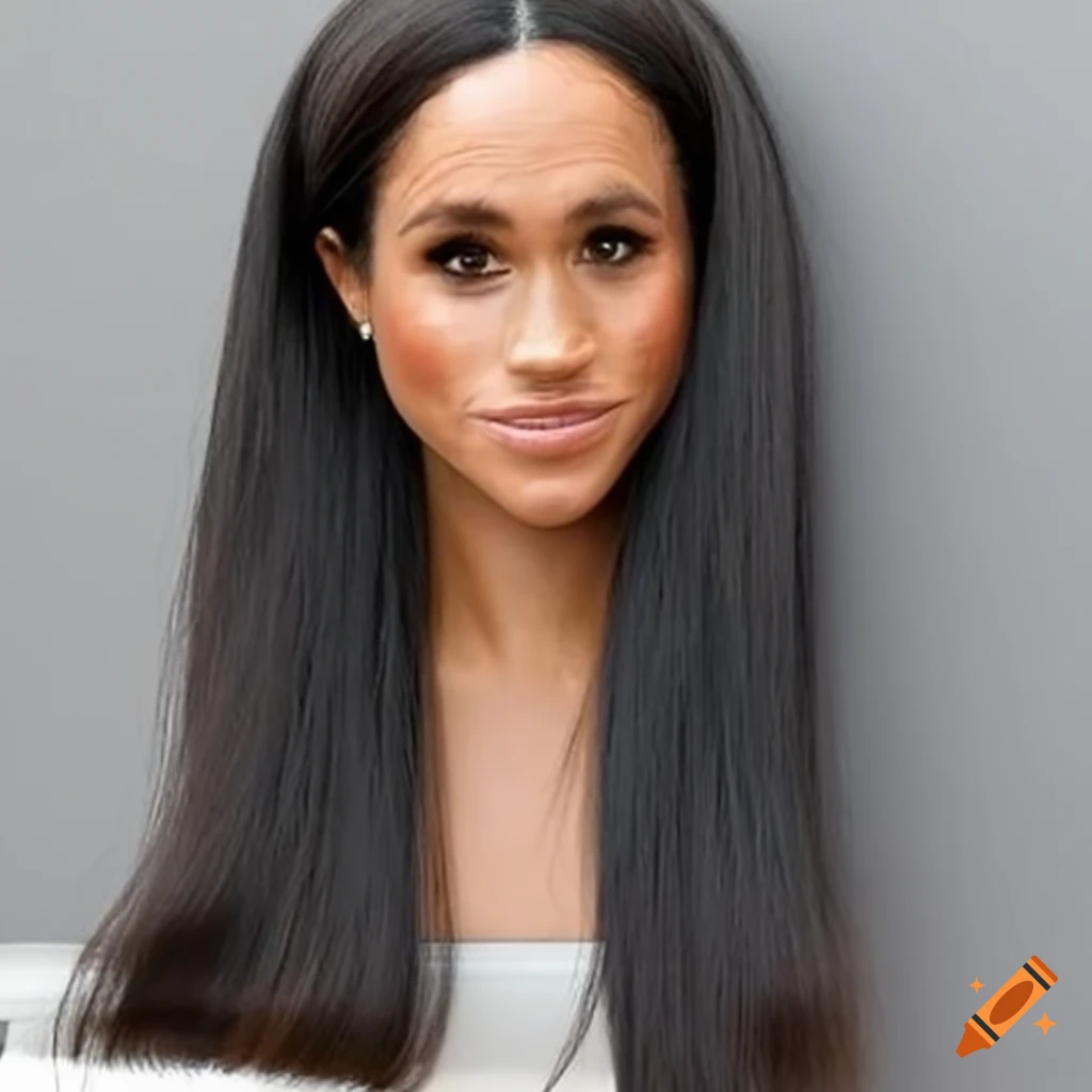 styling head of Meghan Markle with long hair