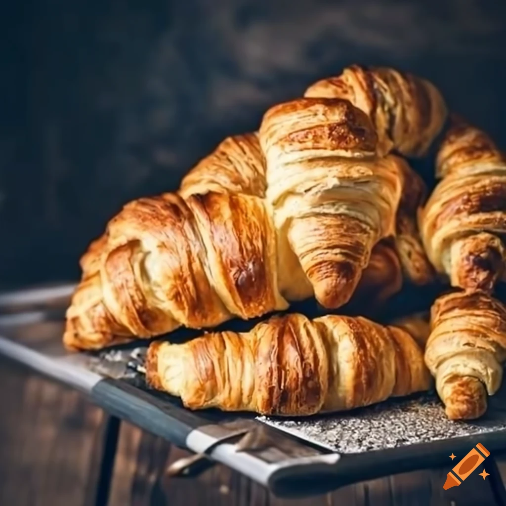pile of freshly baked croissants