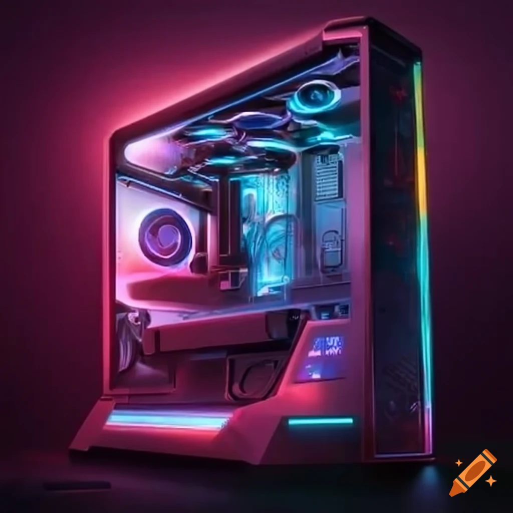 Futuristic gaming computer on Craiyon