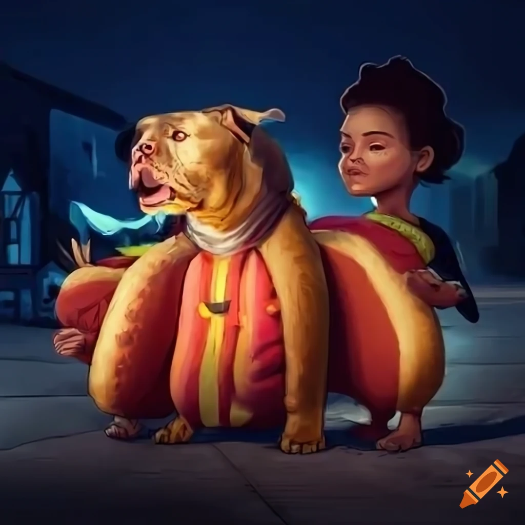 group of friends moving boxes in hot dog costumes