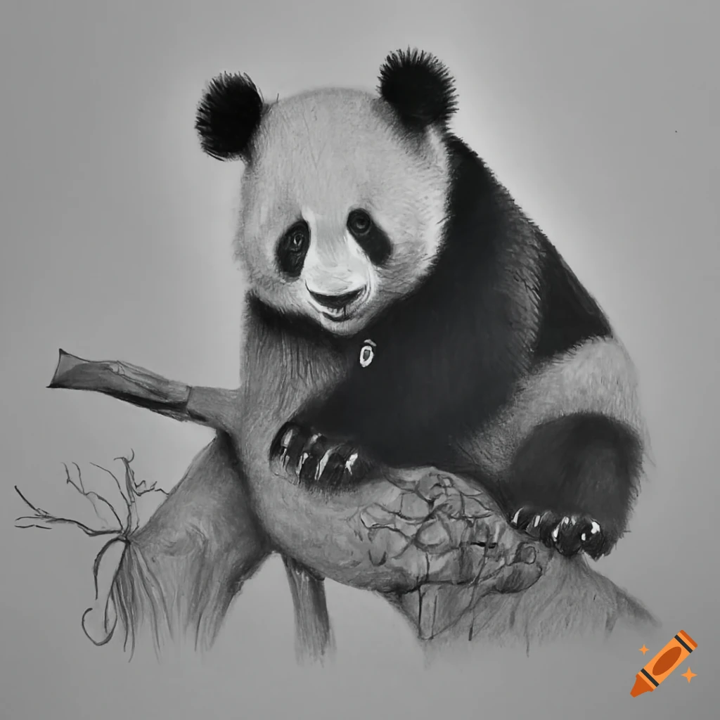 Pencil drawing animal - Panda :: Behance
