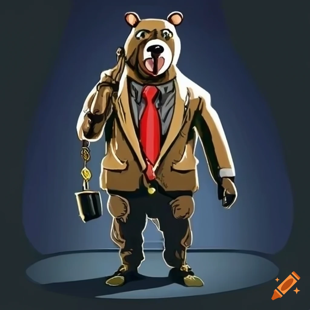 cartoon gangster bears with gold chains