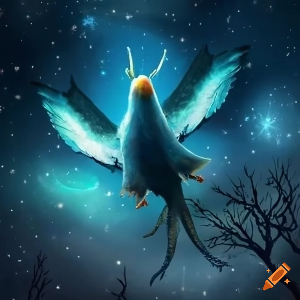 Image of majestic fantasy birds soaring in the sky on Craiyon