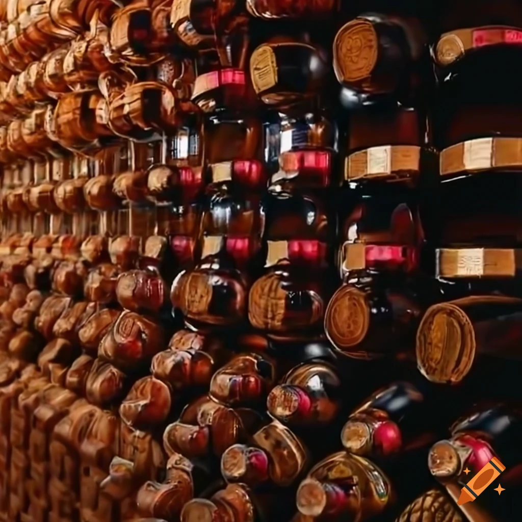 wine bottles in a warehouse