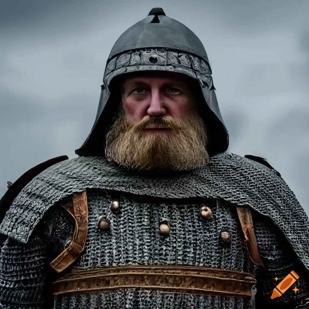 Medieval soldier in chain-mail armor on Craiyon