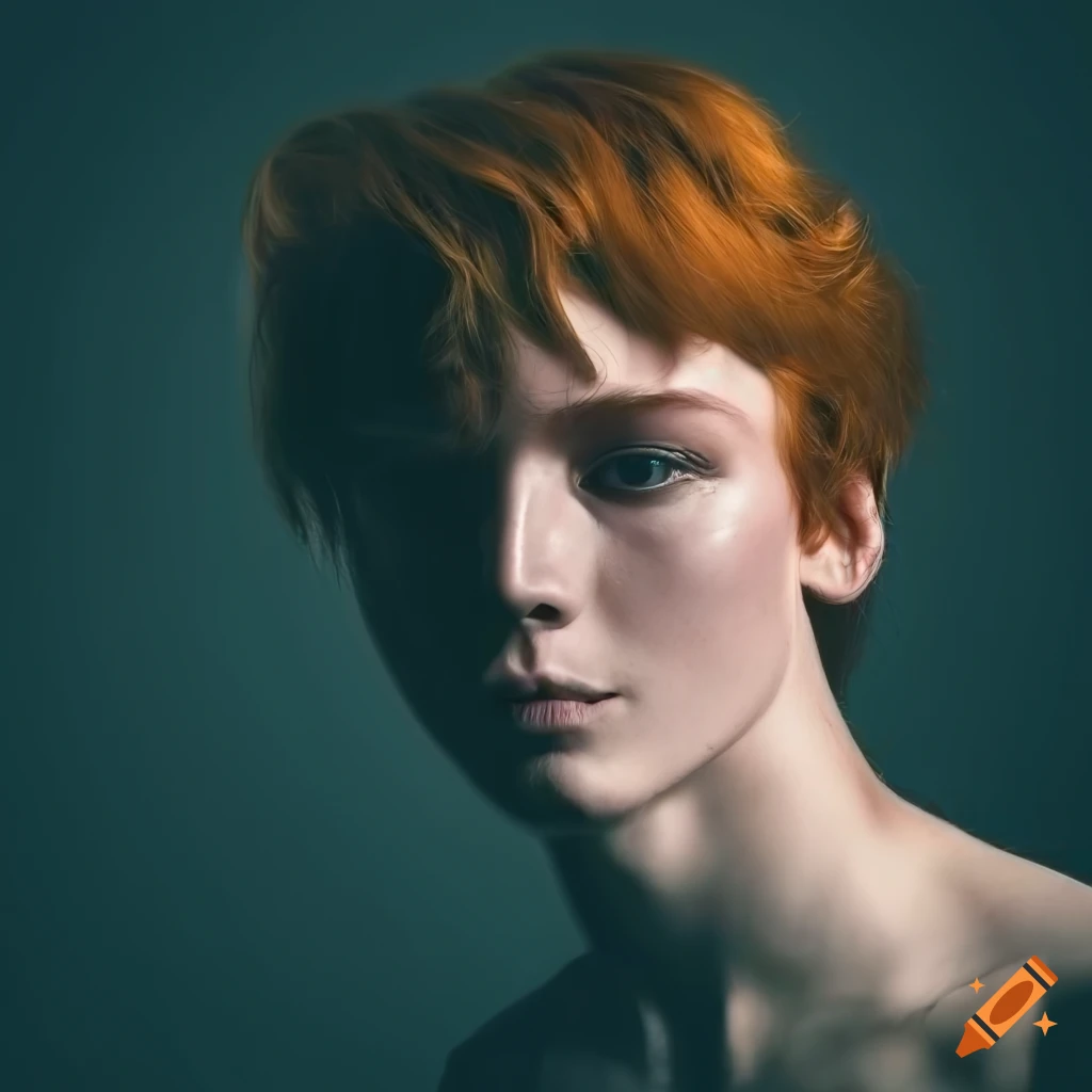portrait of a young man with ginger hair and alternative style