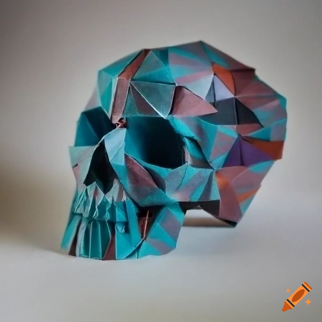 paper skull origami art