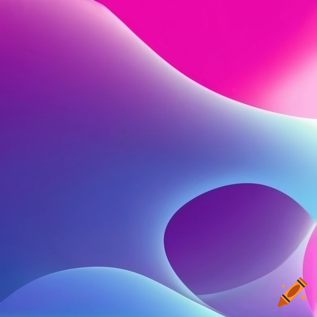 pink, blue, and purple gradient background with 3D fluid shapes