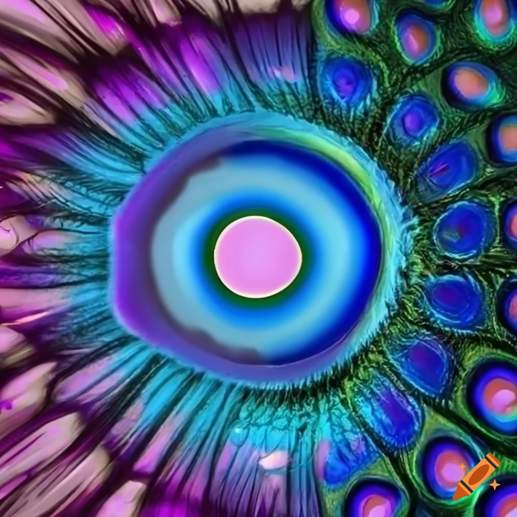 logo design featuring a blue peacock eye