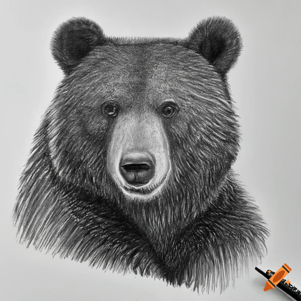 realistic drawing of a bear