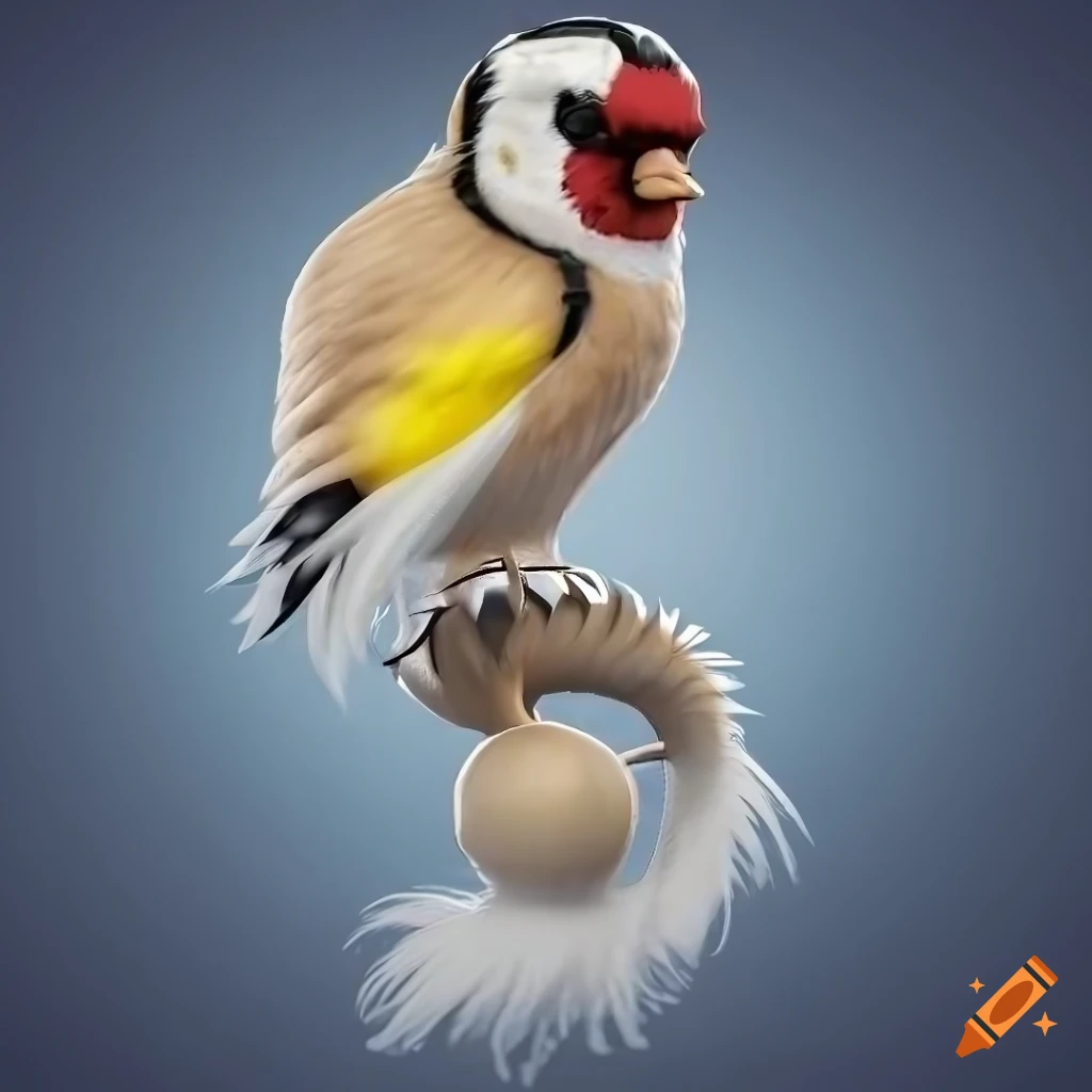 detailed illustration of a king European goldfinch
