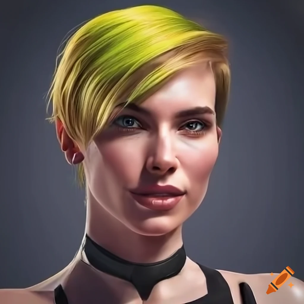 character design of a futuristic woman on a space station