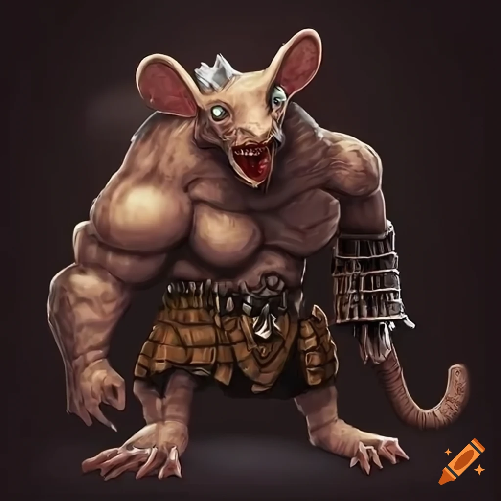 Giant rat warrior fantasy character on Craiyon